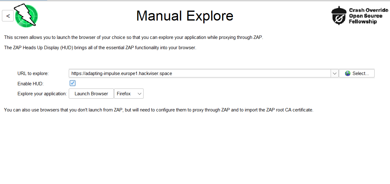 ZAP Manual Scanning